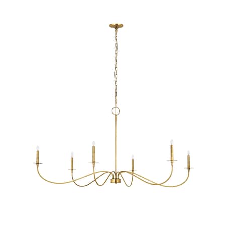 Z-Lite Arrington 6 Light Chandelier, Rubbed Brass 2301-63RB